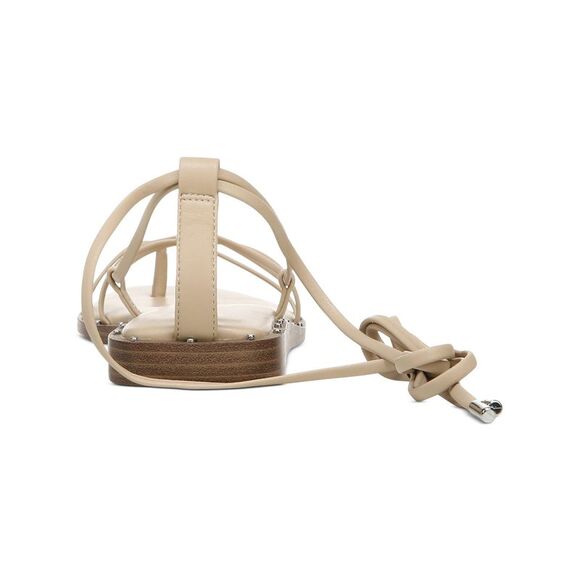 BAR III Womens Beige Strappy Studded Nazrine Square Toe Thong Sandals 8.5 M - Picture 2 of 4